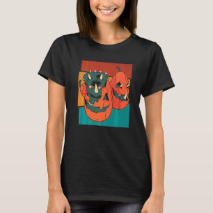 Halloween Pompoen Dinosaurus Triceratops T-shirt