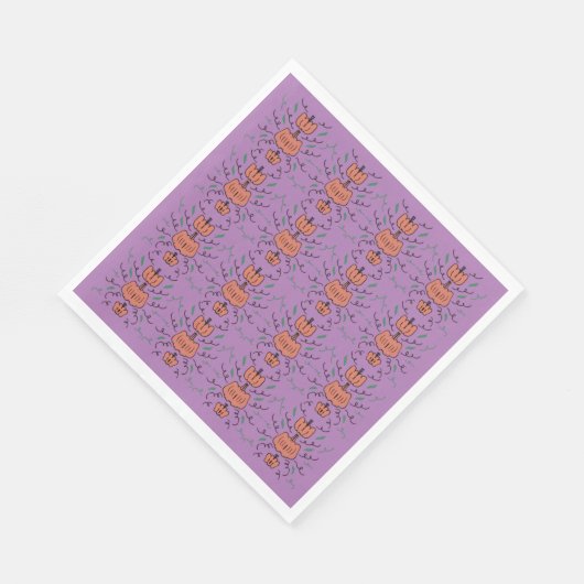 Halloween Pompoen Doodle Naadloos Patroon Servet (Hoek)