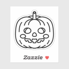Halloween pompoen doodle sticker