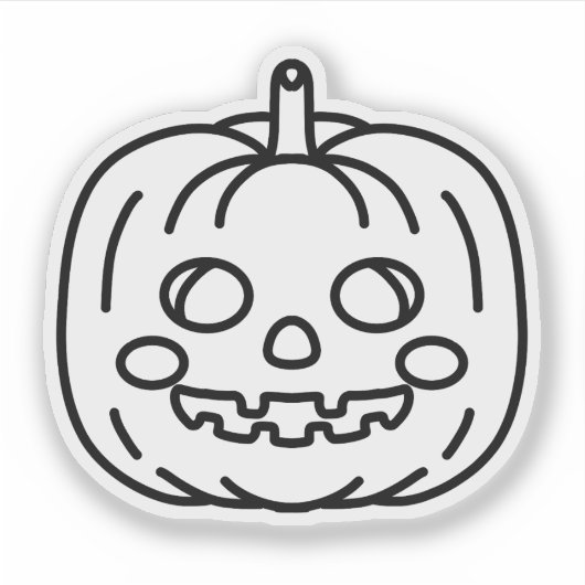 Halloween pompoen doodle sticker (Voorkant)