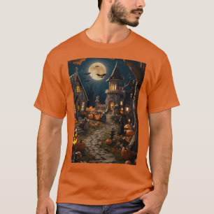 Halloween pompoen dorp t-shirt