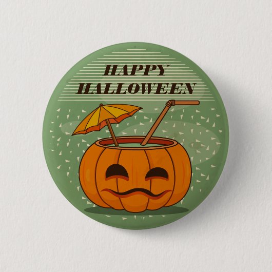 Halloween pompoen Drink  | PIN-Button Ronde Button 5,7 Cm (Voorkant)