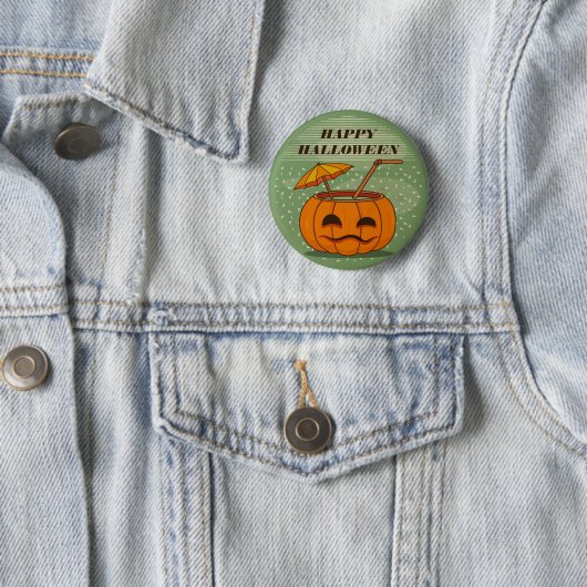 Halloween pompoen Drink  | PIN-Button Ronde Button 5,7 Cm (In situ)