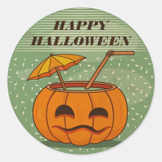 Halloween pompoen Drink  | Sticker-afdichting Ronde Sticker (Voorkant)