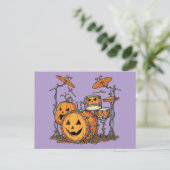 Halloween pompoen drum set illustratie briefkaart (Staand voorkant)