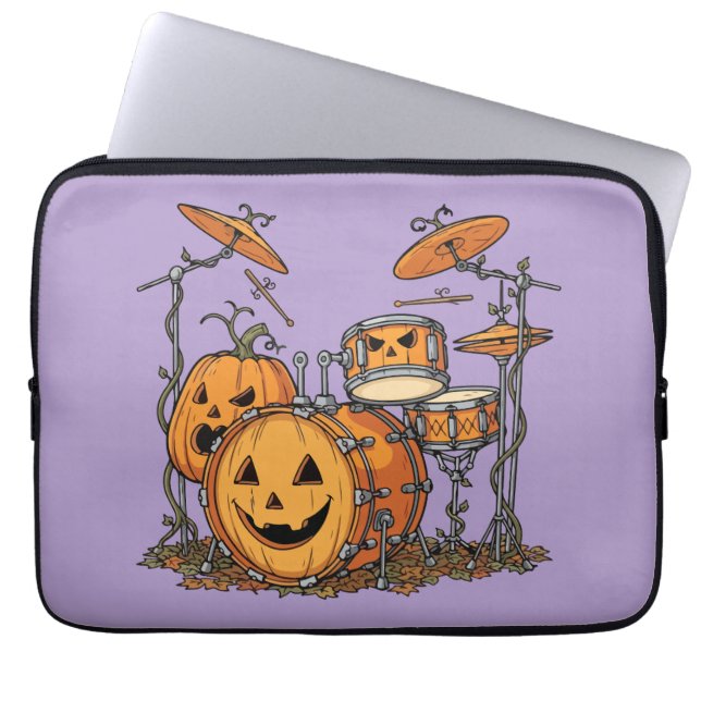 Halloween Pompoen Drumstel Laptop Sleeve (Voorkant)