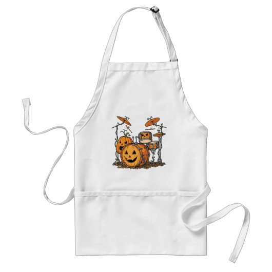Halloween Pompoen Drumstel Standaard Schort (Voorkant)