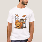 Halloween Pompoen Drumstel T-shirt (Voorkant)