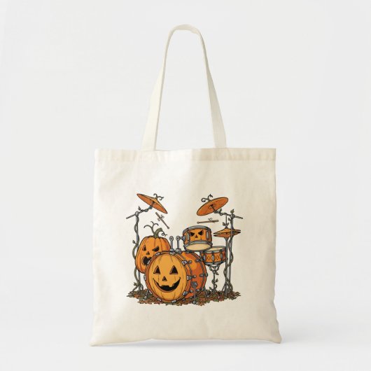 Halloween Pompoen Drumstel Tote Bag (Voorkant)