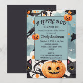 Halloween pompoen een beetje boo baby shower schat kaart (Voorkant / Achterkant)