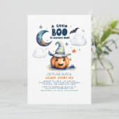Halloween pompoen een klein boo boy Baby shower Kaart (Staand voorkant)