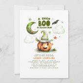 Halloween pompoen een klein boo boy Baby shower Kaart (Voorkant)
