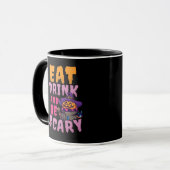 Halloween Pompoen Eet Drink Wees Schrikbarend Mok (Voorkant links)
