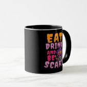 Halloween Pompoen Eet Drink Wees Schrikbarend Mok (Voorkant rechts)