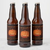 Halloween pompoen elegant bier etiket (Flessen)