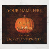 Halloween pompoen elegant bier etiket (Enkel label)