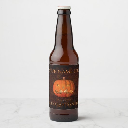 Halloween pompoen elegant bier etiket (Voorkant)