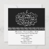 Halloween pompoen elegante zwart wit uitnodigingen (Voorkant)