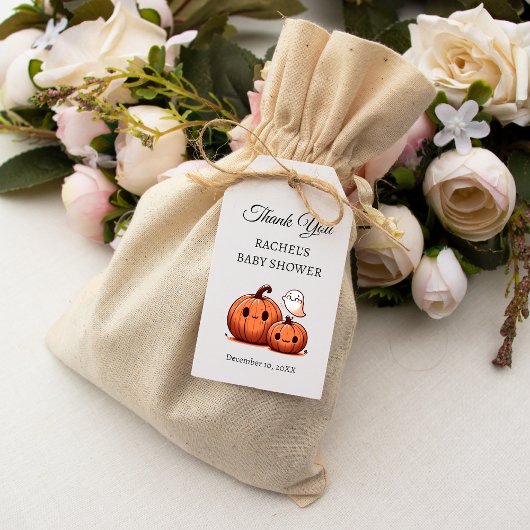 Halloween Pompoen en Boe | Baby Shower Bedankt Cadeaulabel