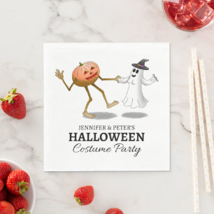 Halloween Pompoen en Geest Servet