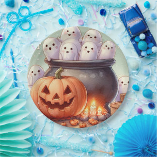 Halloween Pompoen en Geesten Papieren Bordje