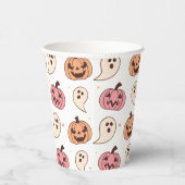 Halloween Pompoen en Ghost Paper Cups Papieren Bekers (Rechts)