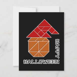 Halloween pompoen en heks Pet Kaart