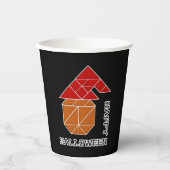 Halloween pompoen en heks Pet Papieren Bekers (Voorkant)