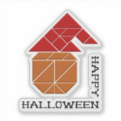Halloween pompoen en heks Pet Sticker (Voorkant)