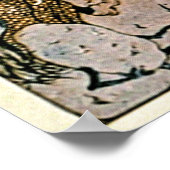 Halloween pompoen en heksen met bezems Poster (Hoek)