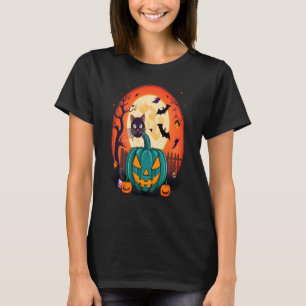 Halloween pompoen en kat Tshirt