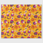 HALLOWEEN POMPOEN EN OOGBOLLEN CADEAUPAPIER (Vlak)