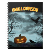 Halloween pompoen en raaf notitieboek (Voorkant)