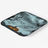 Halloween pompoen en raaf papieren bordje (Gebogen)