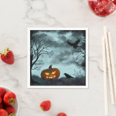 Halloween pompoen en raaf servet (Insitu)