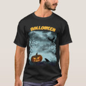 Halloween pompoen en raaf t-shirt (Voorkant)