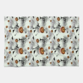 Halloween pompoen en raaf theedoek (Horizontaal)