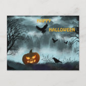 Halloween pompoen en raaf uitnodiging briefkaart (Voorkant)