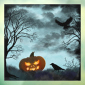 Halloween pompoen en raaf Window Cling Raamsticker (Vel 3)