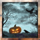 Halloween pompoen en raaf Window Cling Raamsticker (Vel 2)