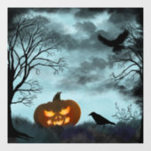 Halloween pompoen en raaf Window Cling Raamsticker (Vel)