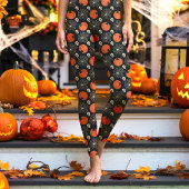 Halloween pompoen en schedel feestelijk leggings