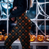 Halloween pompoen en schedel feestelijk leggings