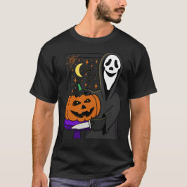 Halloween pompoen en schreeuw gezicht t-shirt