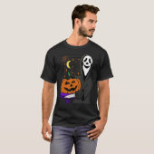 Halloween pompoen en schreeuw gezicht t-shirt (Voorkant volledig)