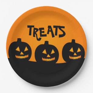 Halloween Pompoen en Snoepjes Papieren Bord