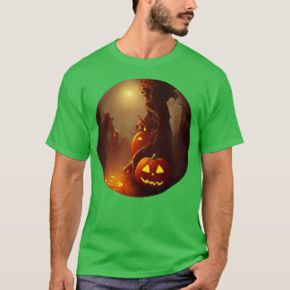 Halloween pompoen en spooky boom t-shirt