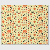 Halloween pompoen en sterren naadloze geschenkverp cadeaupapier (Vlak)