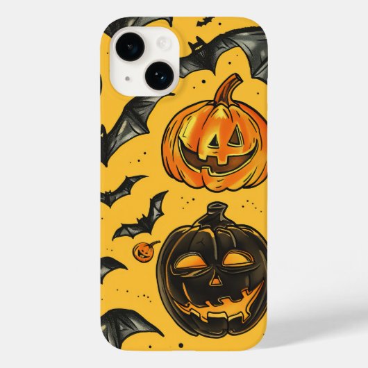 Halloween pompoen en vleermuizen patroon Herfst Case-Mate iPhone Case (Achterkant)