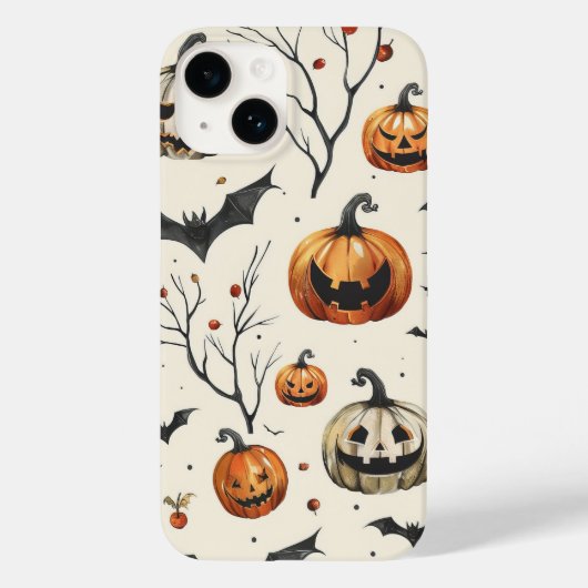 Halloween pompoen en vleermuizen patroon Herfst Case-Mate iPhone Case (Achterkant)